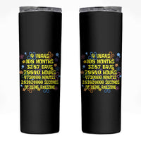 9th Birthday Gifts Skinny Tumbler Flowers Girl Son Boy 9yr 9 Year Old Bday
