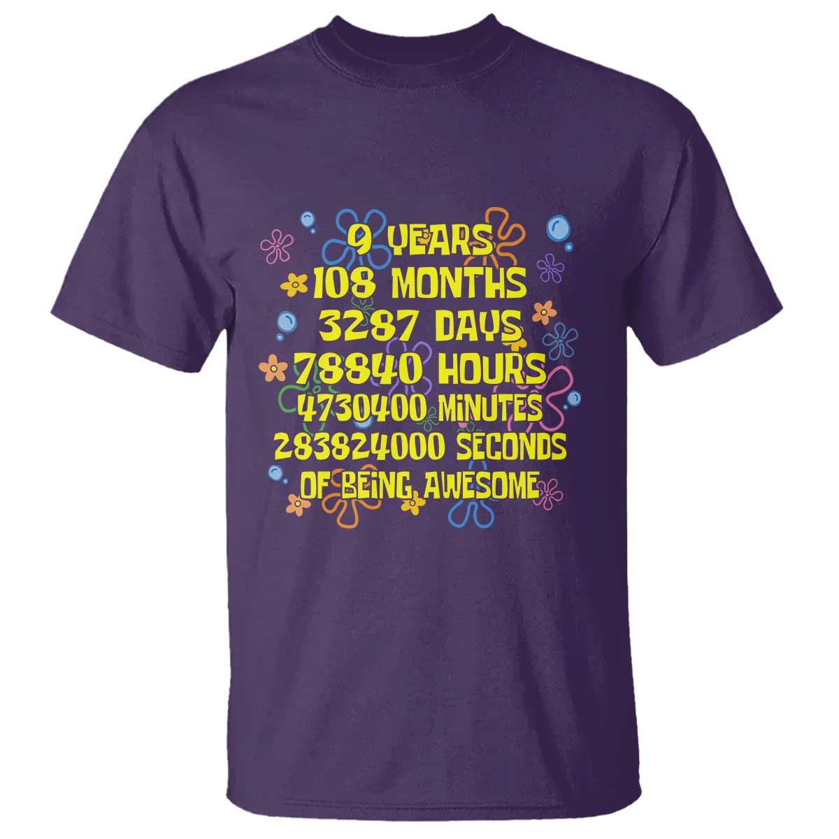 9th Birthday Gifts T Shirt Flowers Girl Son Boy 9yr 9 Year Old Bday