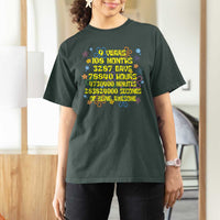 9th Birthday Gifts T Shirt For Women Flowers Girl Son Boy 9yr 9 Year Old Bday