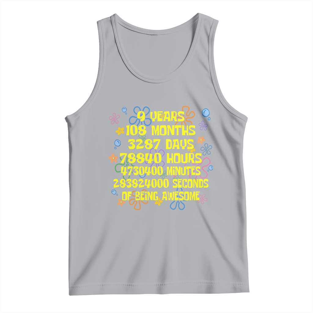 9th Birthday Gifts Tank Top Flowers Girl Son Boy 9yr 9 Year Old Bday