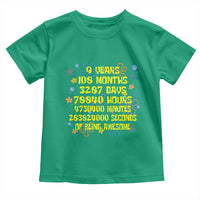 9th Birthday Gifts Toddler T Shirt Flowers Girl Son Boy 9yr 9 Year Old Bday