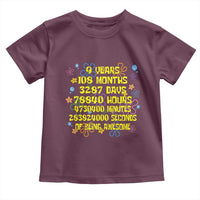 9th Birthday Gifts Toddler T Shirt Flowers Girl Son Boy 9yr 9 Year Old Bday