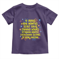9th Birthday Gifts Toddler T Shirt Flowers Girl Son Boy 9yr 9 Year Old Bday