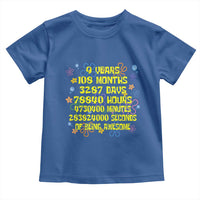 9th Birthday Gifts Toddler T Shirt Flowers Girl Son Boy 9yr 9 Year Old Bday