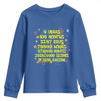 9th Birthday Gifts Youth Sweatshirt Flowers Girl Son Boy 9yr 9 Year Old Bday