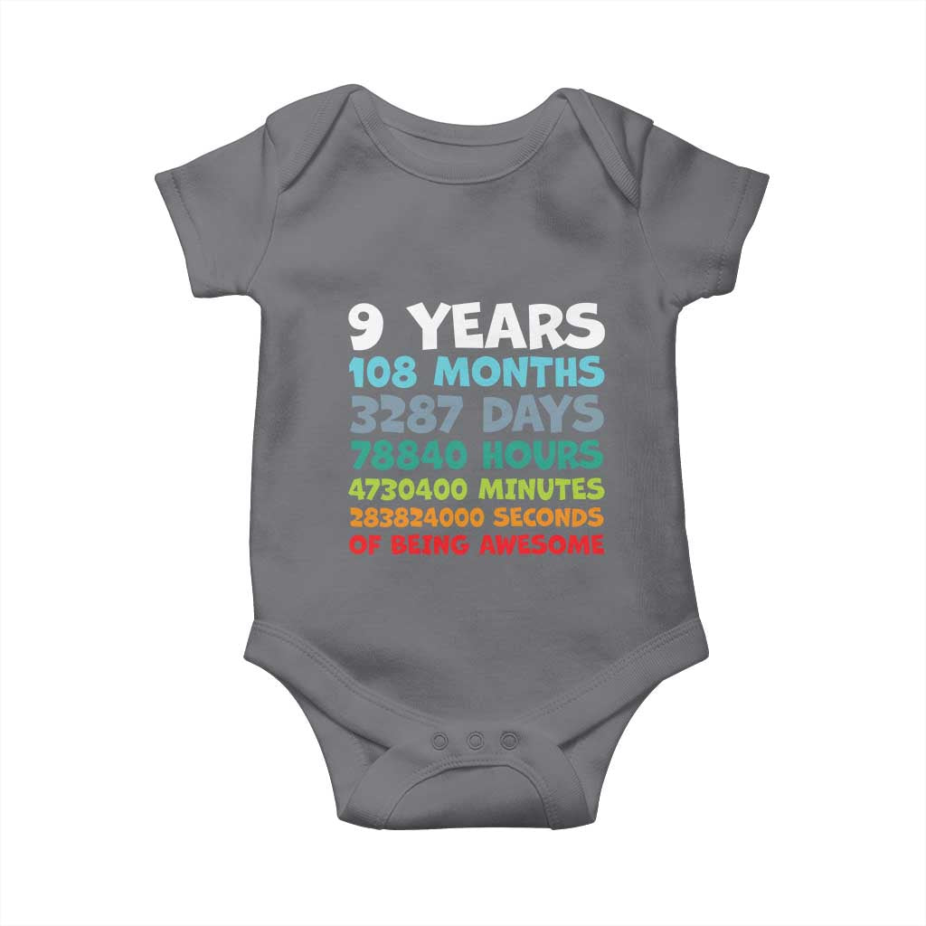 9 Year Old Bday Baby Onesie Son Boy 9yr 9th Birthday Gifts