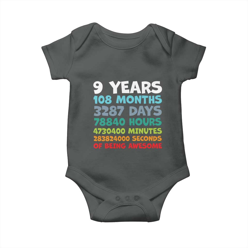 9 Year Old Bday Baby Onesie Son Boy 9yr 9th Birthday Gifts