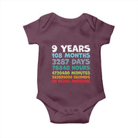 9 Year Old Bday Baby Onesie Son Boy 9yr 9th Birthday Gifts