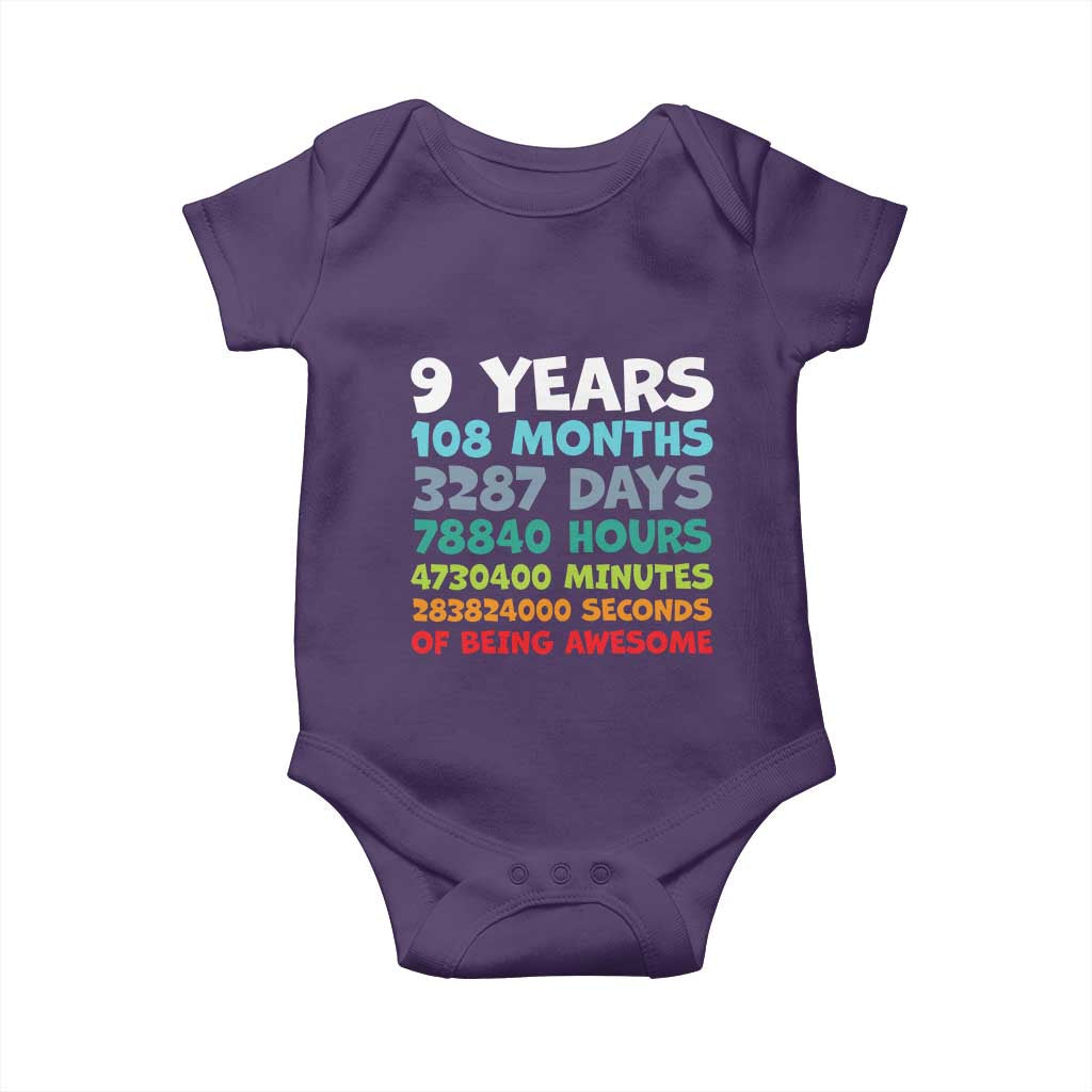 9 Year Old Bday Baby Onesie Son Boy 9yr 9th Birthday Gifts