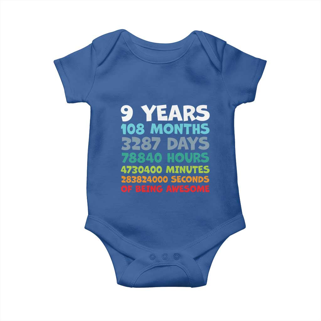 9 Year Old Bday Baby Onesie Son Boy 9yr 9th Birthday Gifts