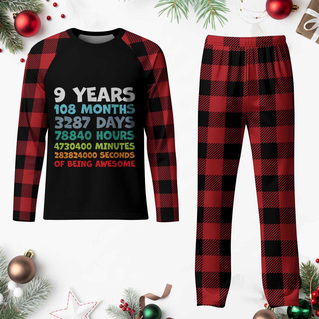 9 Year Old Bday Plaid Pajama Set Son Boy 9yr 9th Birthday Gifts
