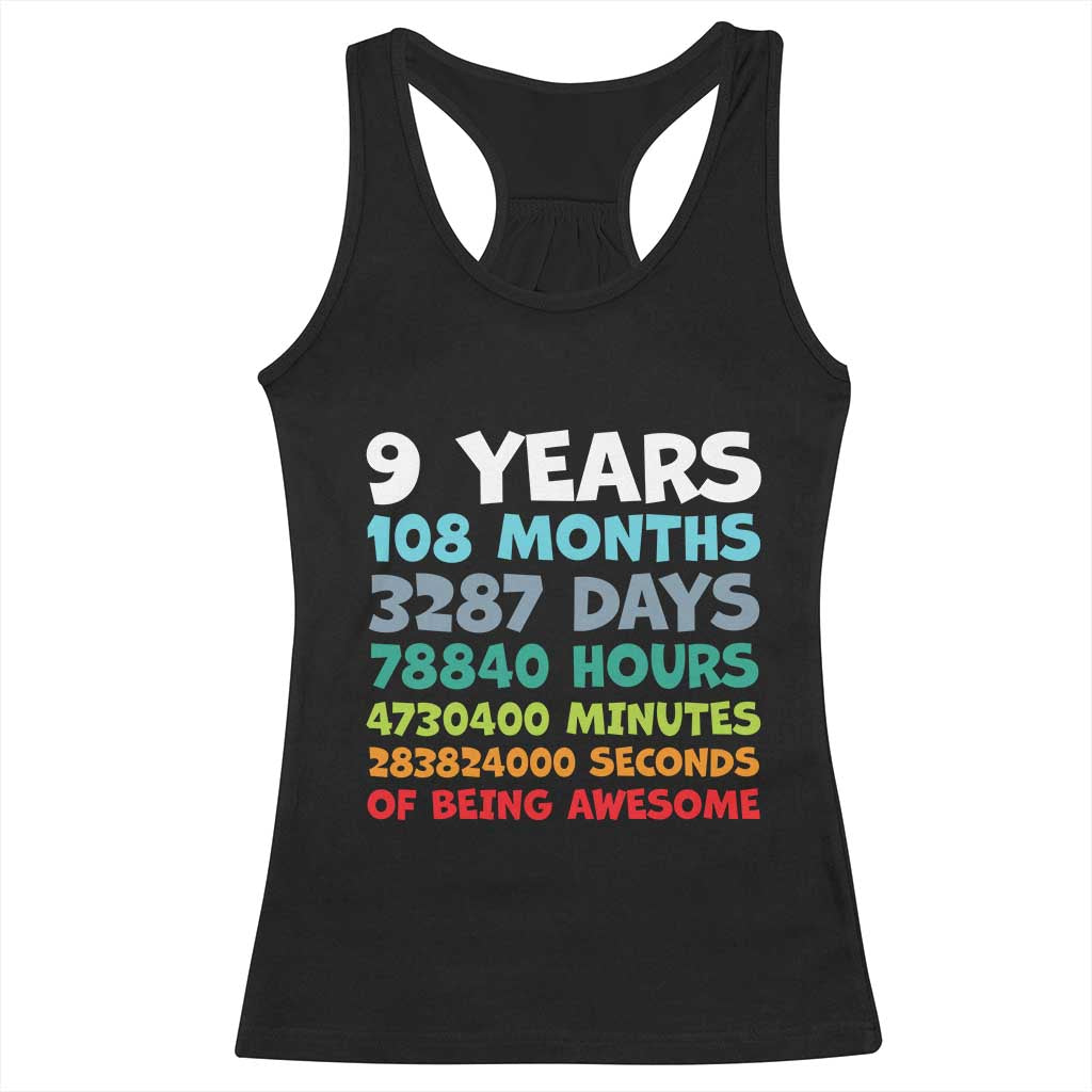 9 Year Old Bday Racerback Tank Top Son Boy 9yr 9th Birthday Gifts