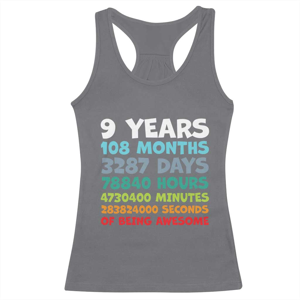 9 Year Old Bday Racerback Tank Top Son Boy 9yr 9th Birthday Gifts