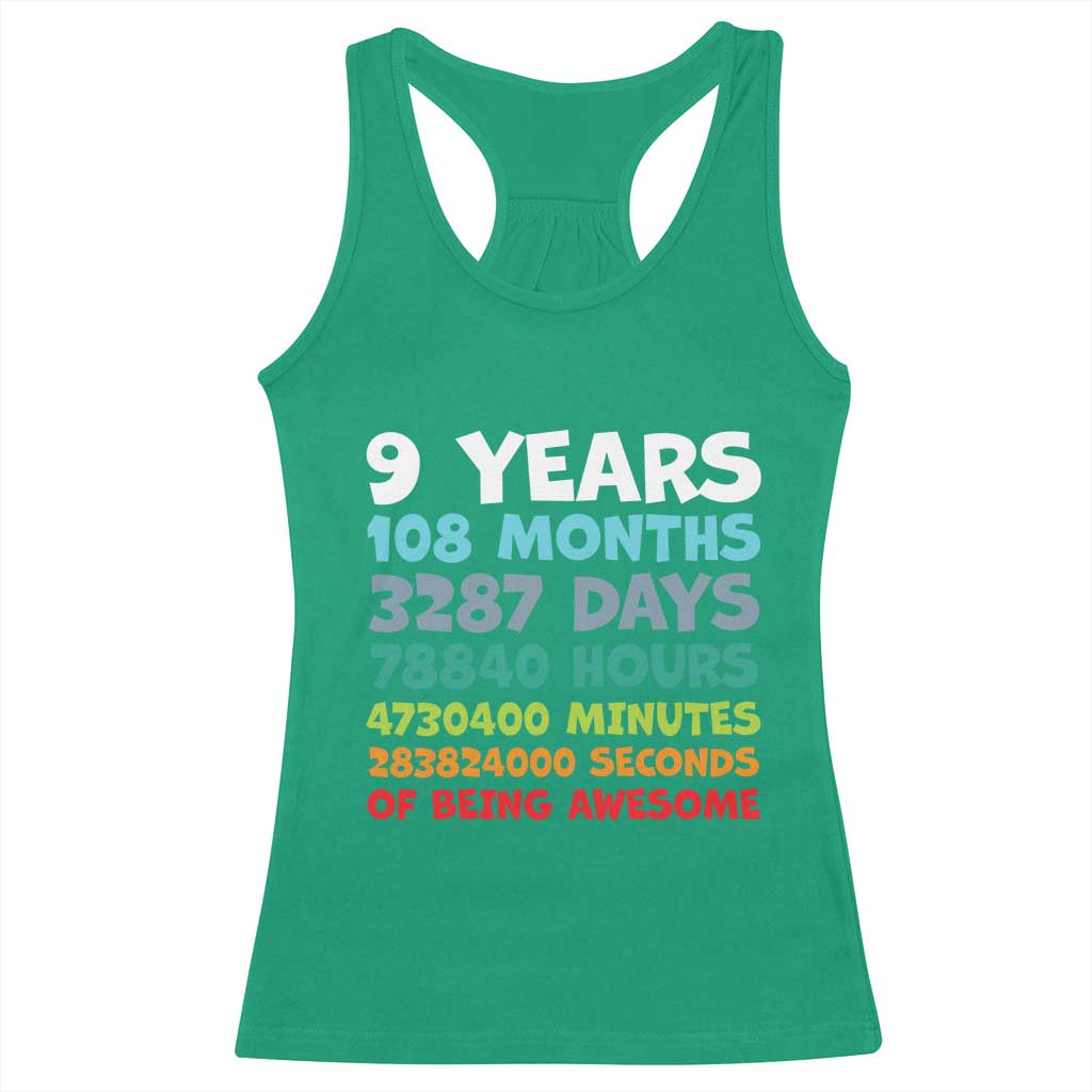 9 Year Old Bday Racerback Tank Top Son Boy 9yr 9th Birthday Gifts