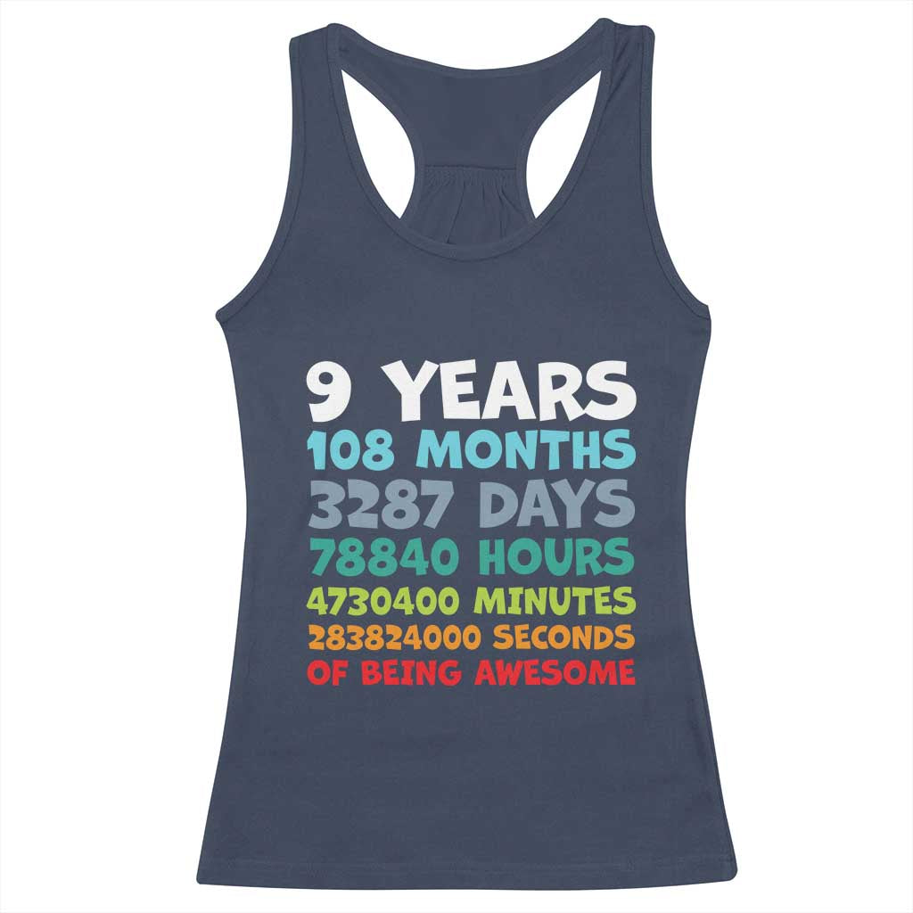 9 Year Old Bday Racerback Tank Top Son Boy 9yr 9th Birthday Gifts
