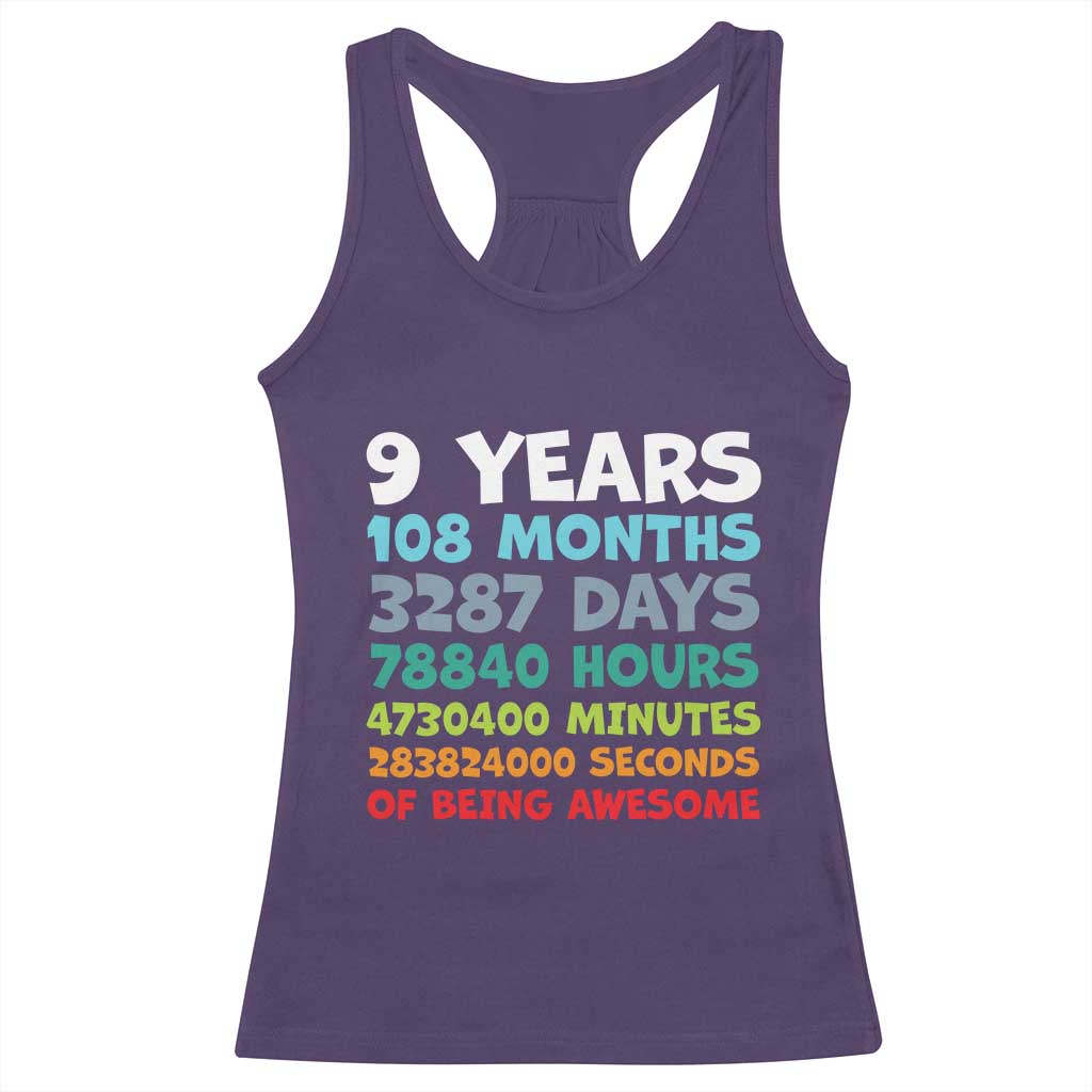 9 Year Old Bday Racerback Tank Top Son Boy 9yr 9th Birthday Gifts