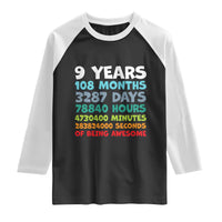 9 Year Old Bday Raglan Shirt Son Boy 9yr 9th Birthday Gifts