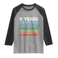 9 Year Old Bday Raglan Shirt Son Boy 9yr 9th Birthday Gifts