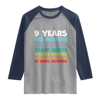 9 Year Old Bday Raglan Shirt Son Boy 9yr 9th Birthday Gifts