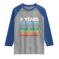 9 Year Old Bday Raglan Shirt Son Boy 9yr 9th Birthday Gifts