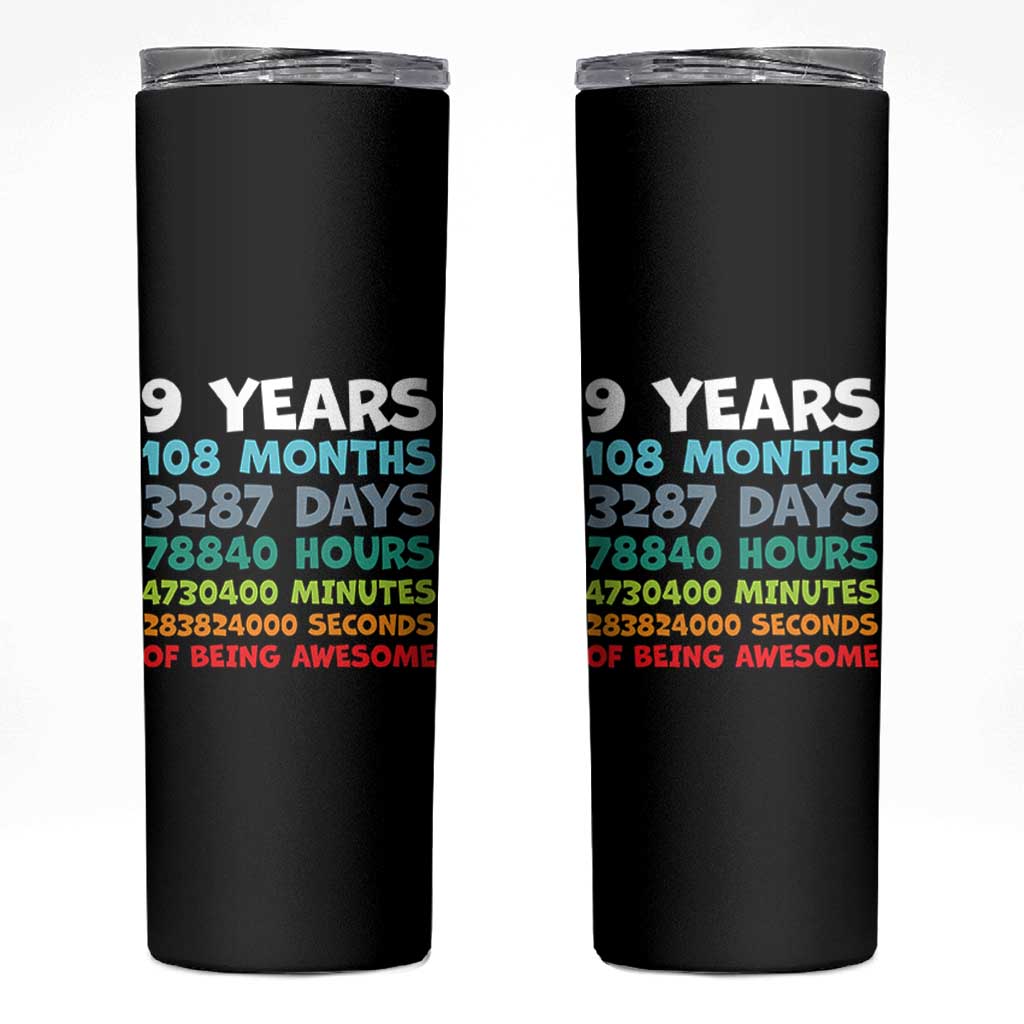 9 Year Old Bday Skinny Tumbler Son Boy 9yr 9th Birthday Gifts