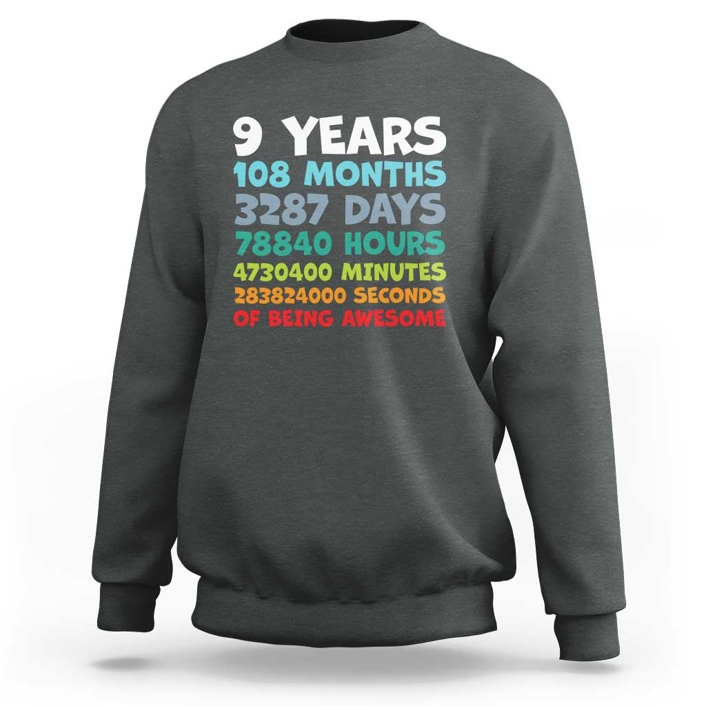 9 Year Old Bday Sweatshirt Son Boy 9yr 9th Birthday Gifts