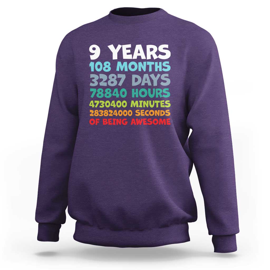 9 Year Old Bday Sweatshirt Son Boy 9yr 9th Birthday Gifts