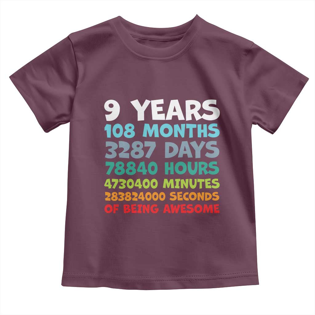 9 Year Old Bday Toddler T Shirt Son Boy 9yr 9th Birthday Gifts