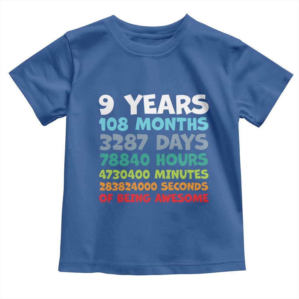9 Year Old Bday Toddler T Shirt Son Boy 9yr 9th Birthday Gifts