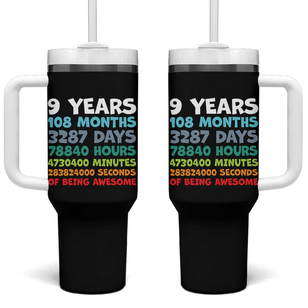 9 Year Old Bday Tumbler With Handle Son Boy 9yr 9th Birthday Gifts