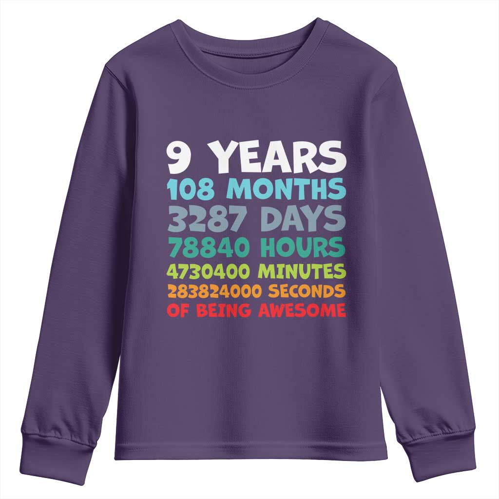 9 Year Old Bday Youth Sweatshirt Son Boy 9yr 9th Birthday Gifts