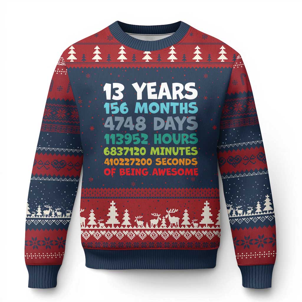 13th Birthday Ugly Christmas Sweater 13 Year Old Bday Gifts Son Boy 13yr