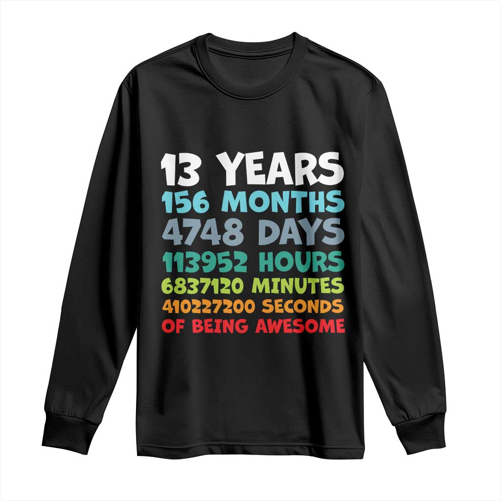 13th Birthday Long Sleeve Shirt 13 Year Old Bday Gifts Son Boy 13yr