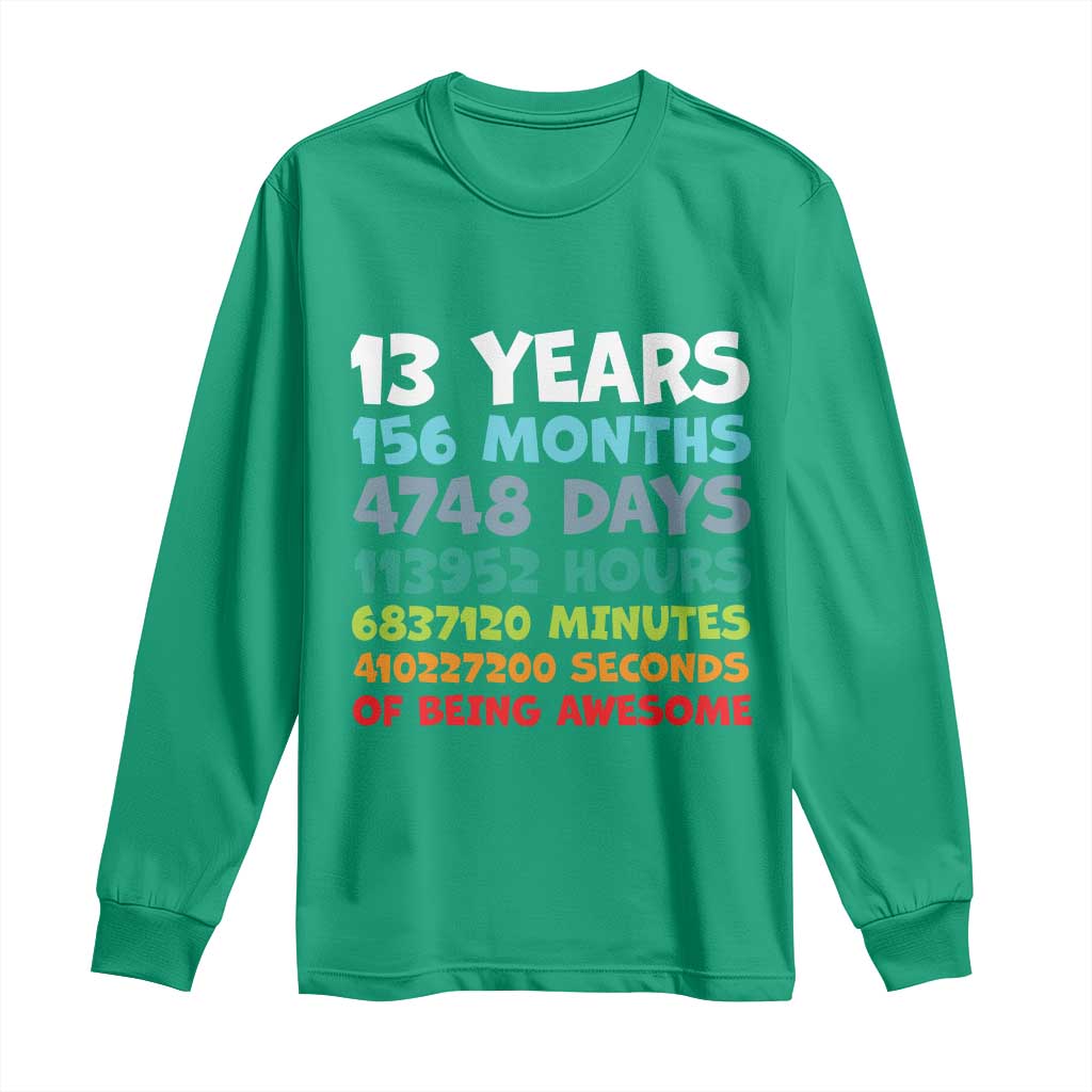 13th Birthday Long Sleeve Shirt 13 Year Old Bday Gifts Son Boy 13yr