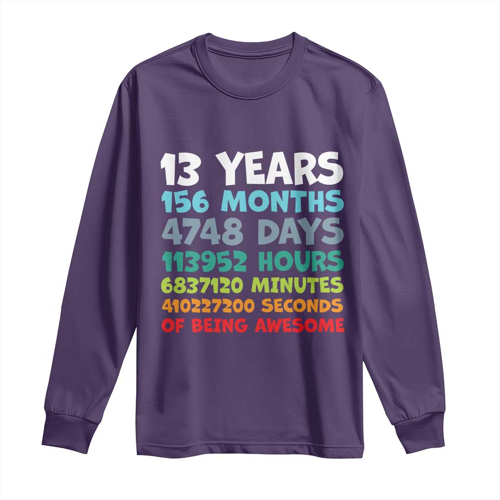 13th Birthday Long Sleeve Shirt 13 Year Old Bday Gifts Son Boy 13yr