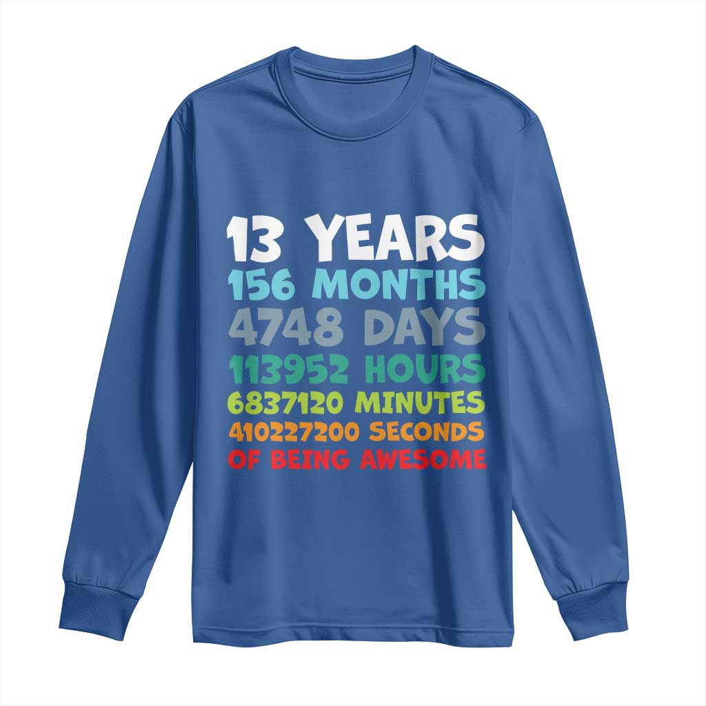 13th Birthday Long Sleeve Shirt 13 Year Old Bday Gifts Son Boy 13yr