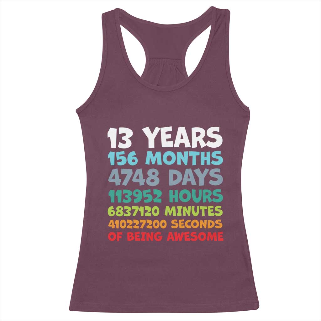 13th Birthday Racerback Tank Top 13 Year Old Bday Gifts Son Boy 13yr