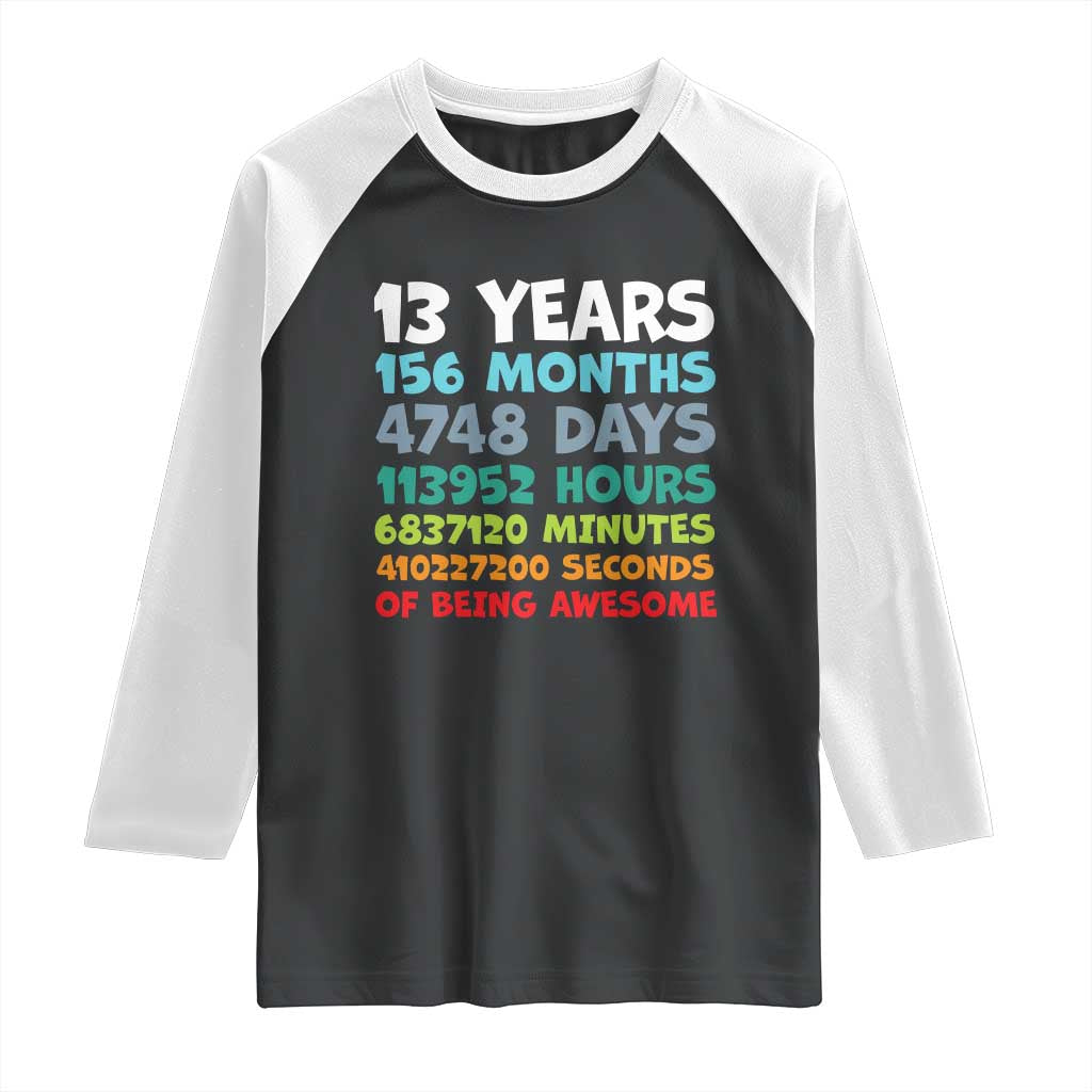 13th Birthday Raglan Shirt 13 Year Old Bday Gifts Son Boy 13yr