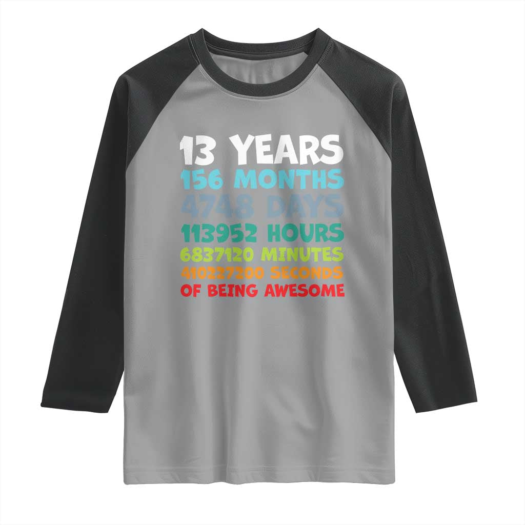 13th Birthday Raglan Shirt 13 Year Old Bday Gifts Son Boy 13yr