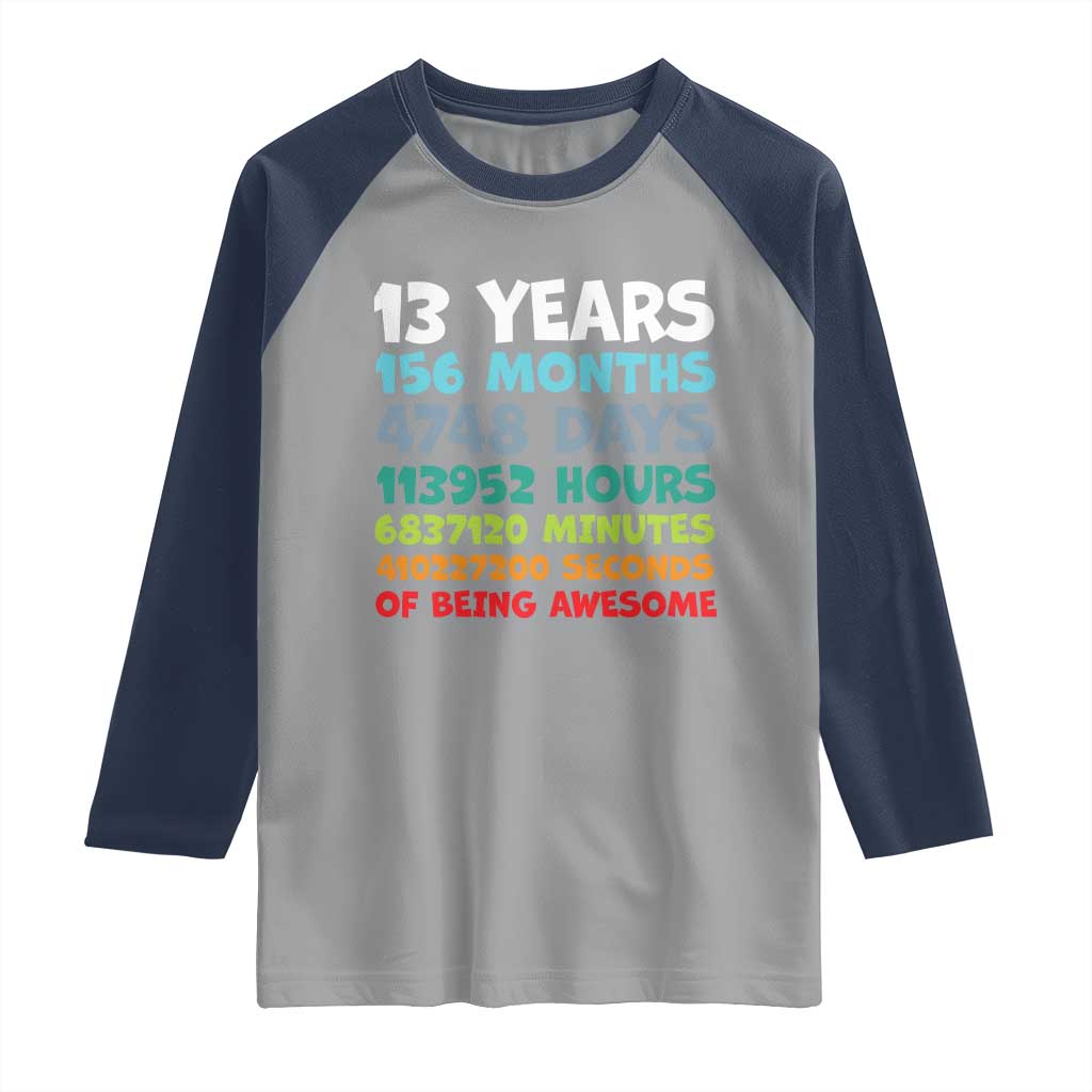 13th Birthday Raglan Shirt 13 Year Old Bday Gifts Son Boy 13yr