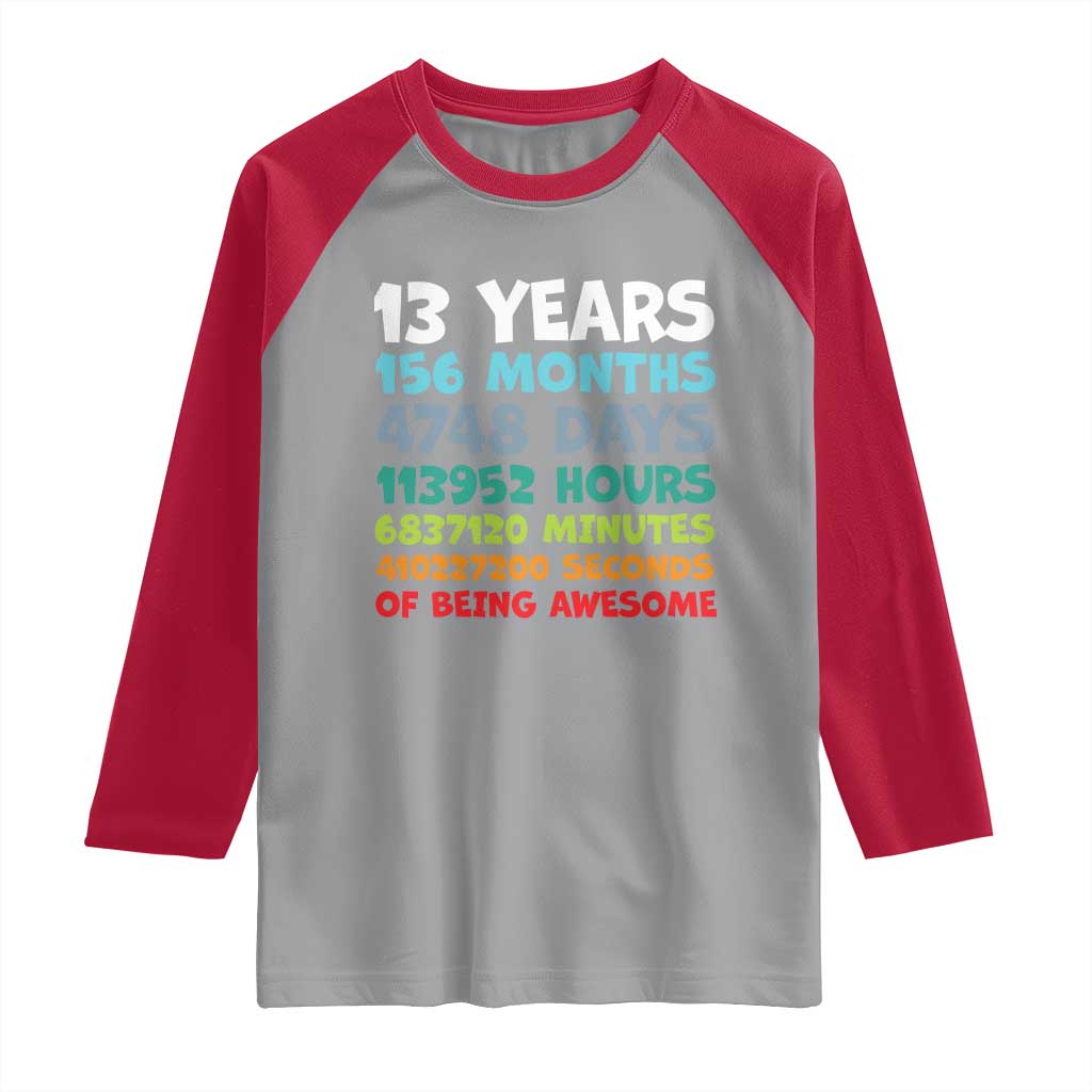 13th Birthday Raglan Shirt 13 Year Old Bday Gifts Son Boy 13yr
