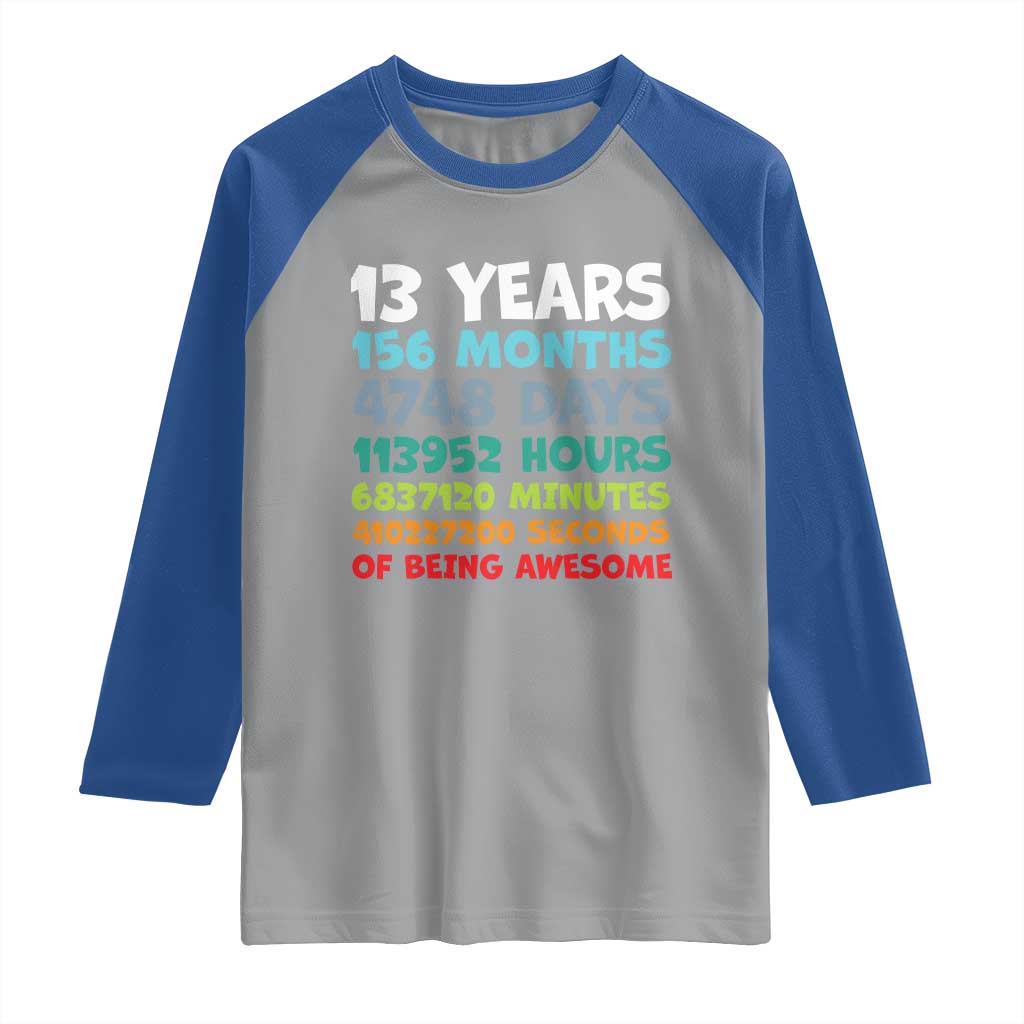 13th Birthday Raglan Shirt 13 Year Old Bday Gifts Son Boy 13yr