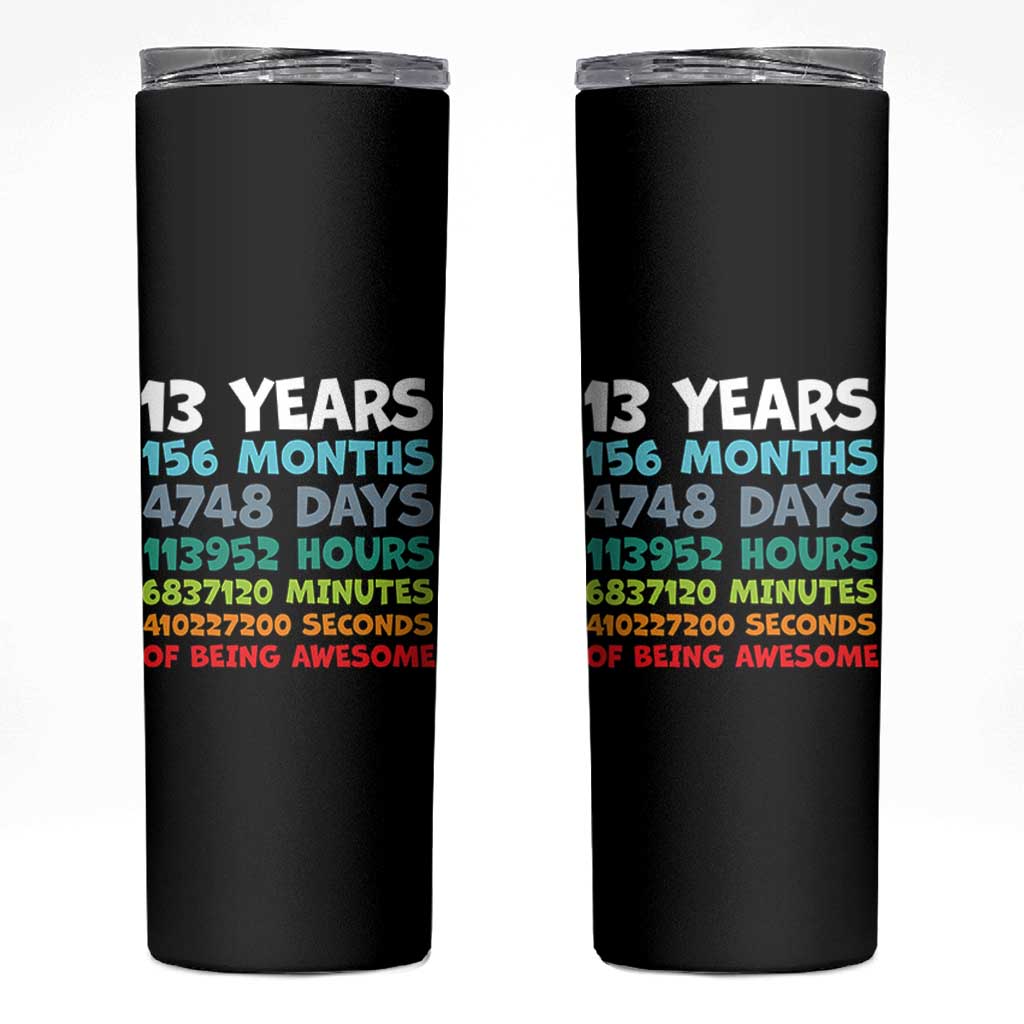 13th Birthday Skinny Tumbler 13 Year Old Bday Gifts Son Boy 13yr