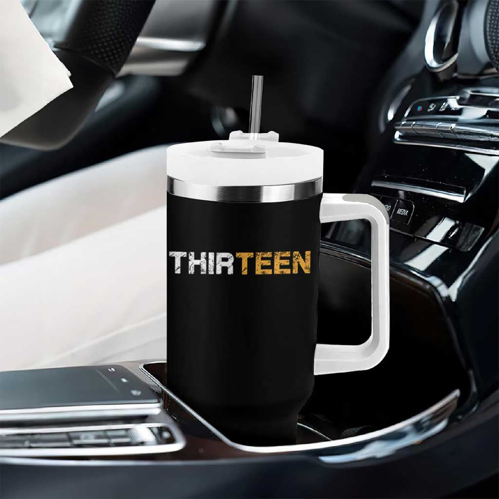 13th Birthday Tumbler With Handle Thirteen Teen 13 Year Old Official Teenager Gifts