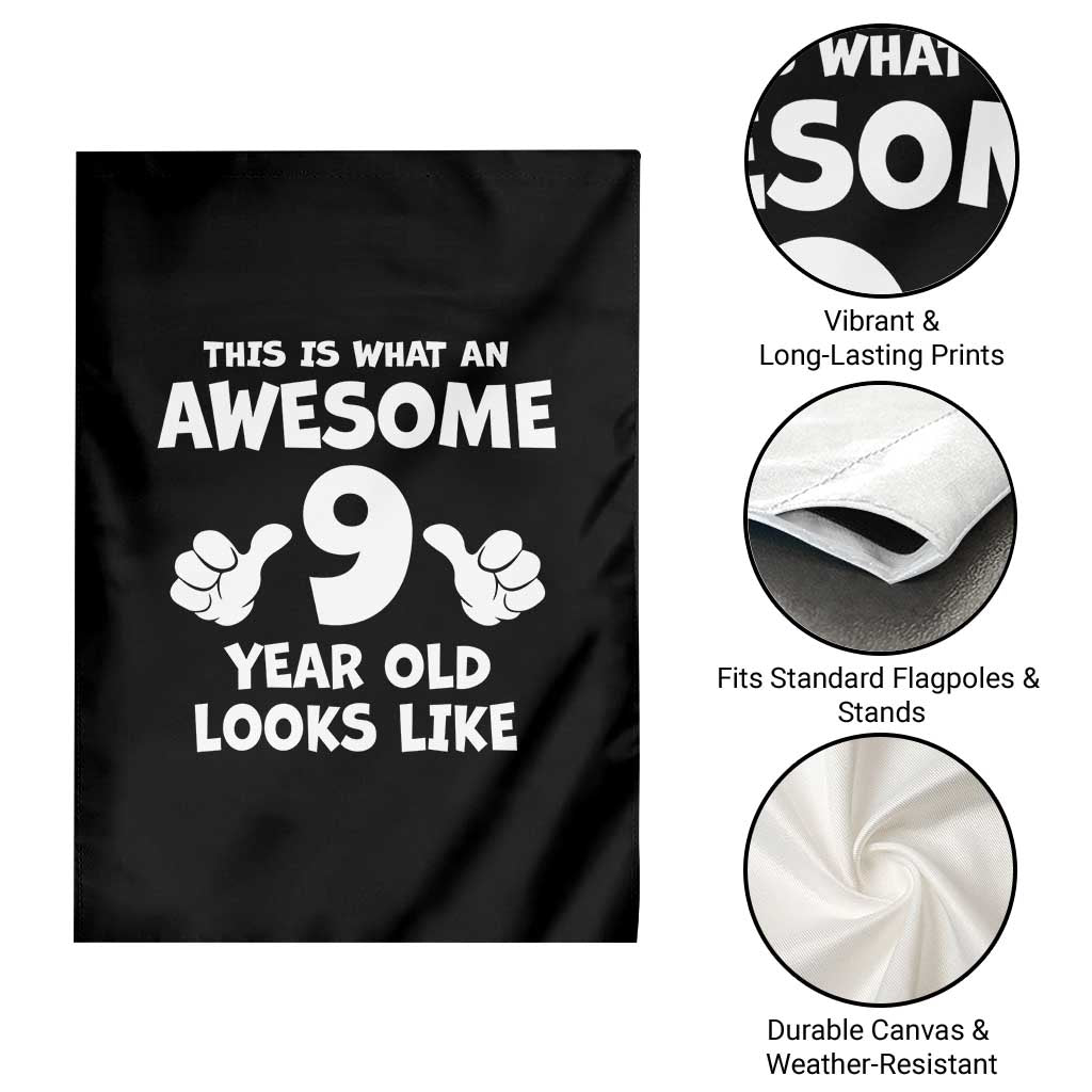 9th Birthday Gifts Garden Flag Awesome 9 Year Old Bday Son Boy Girl 9yr