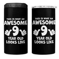 9th Birthday Gifts 4 in 1 Can Cooler Tumbler Awesome 9 Year Old Bday Son Boy Girl 9yr