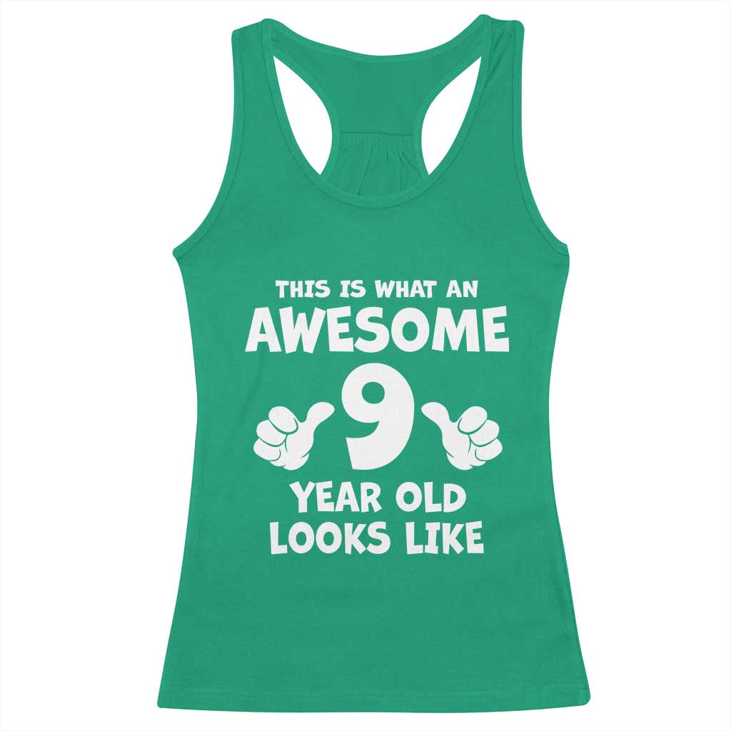 9th Birthday Gifts Racerback Tank Top Awesome 9 Year Old Bday Son Boy Girl 9yr
