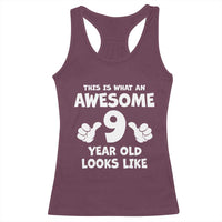 9th Birthday Gifts Racerback Tank Top Awesome 9 Year Old Bday Son Boy Girl 9yr