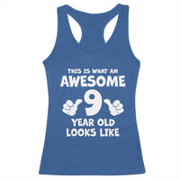 9th Birthday Gifts Racerback Tank Top Awesome 9 Year Old Bday Son Boy Girl 9yr