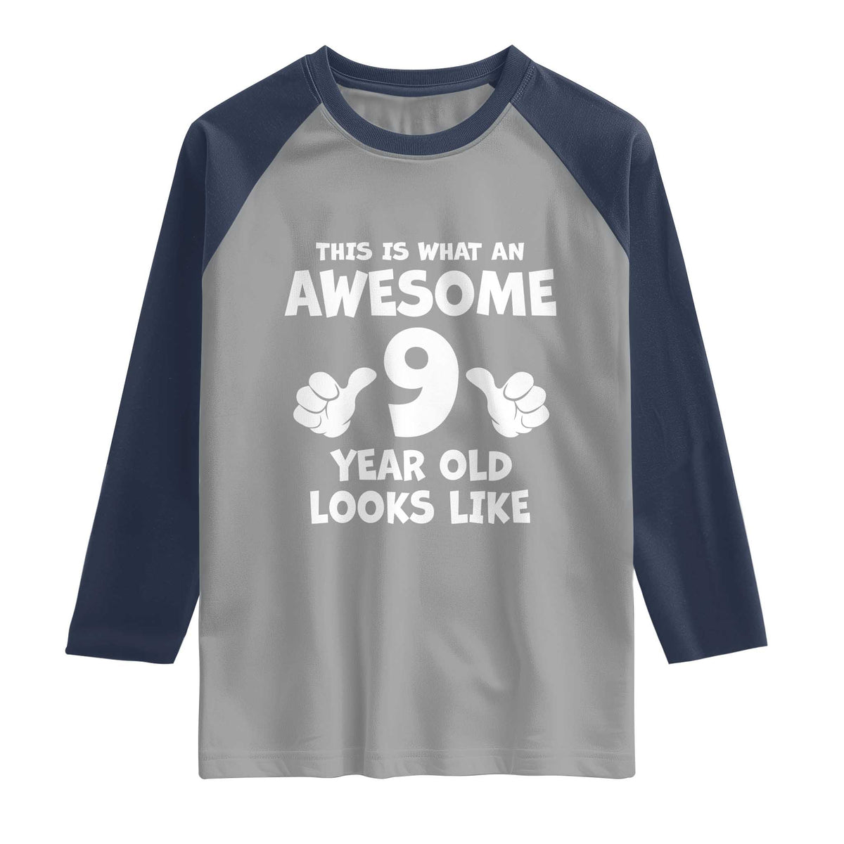 9th Birthday Gifts Raglan Shirt Awesome 9 Year Old Bday Son Boy Girl 9yr